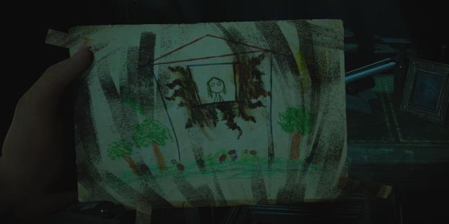 a child's drawing of a person looking out a window in layers of fear inheritance 2023
