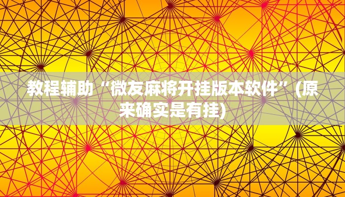 辅助神器“网趣沈阳麻将有没有挂!详细分享装挂步骤