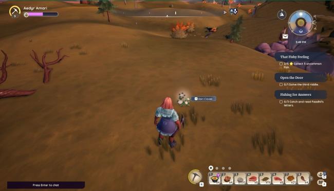 Player character standing next to a Dari Clove in Bahari Bay in Palia. 