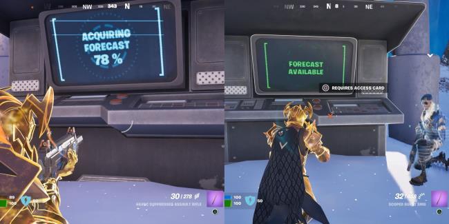 A view of a Forecast Tower acquiring a forecast and and making it available in C4S4 Fortnite