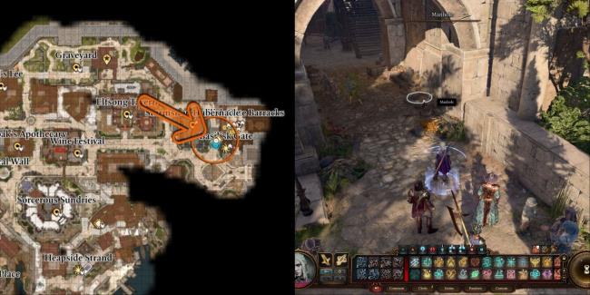 Split Image Of Basilisk Gate Manhole Map Location And Player Finding In Game Location In Baldur's Gate 3
