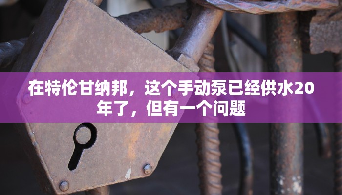 在特伦甘纳邦，这个手动泵已经供水20年了，但有一个问题