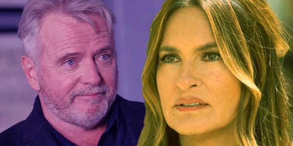 Collage of Aidan Quinn as Burton Lowe and Mariska Hargitay as Olivia Benson in Law & Order SVU.