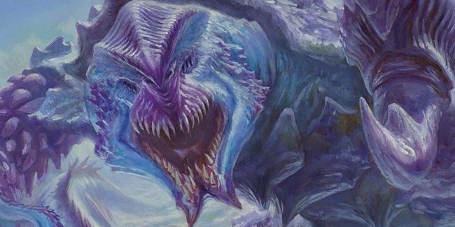 giant purple sea beast kraken with open maw and claws