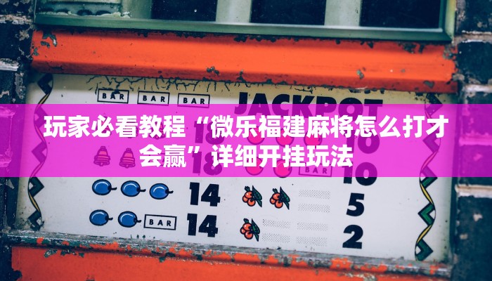 玩家辅助神器：“中至上饶麻将开挂神器!详细分享装挂步骤