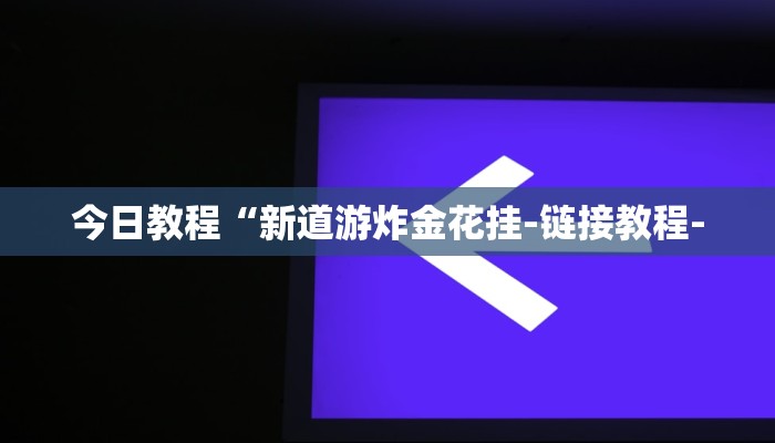 今日教程“新道游炸金花挂-链接教程-