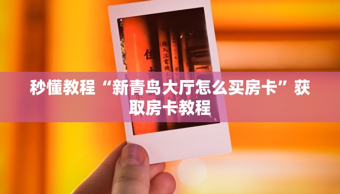 秒懂教程“新青鸟大厅怎么买房卡”获取房卡教程