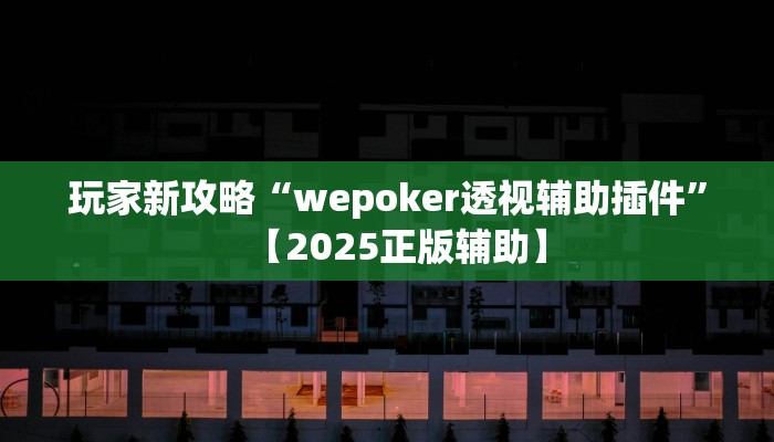 玩家新攻略“wepoker透视辅助插件”【2025正版辅助】