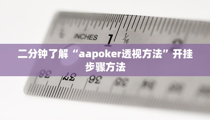 二分钟了解“aapoker透视方法”开挂步骤方法