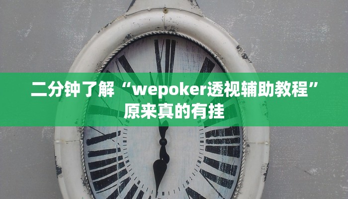 二分钟了解“wepoker透视辅助教程”原来真的有挂