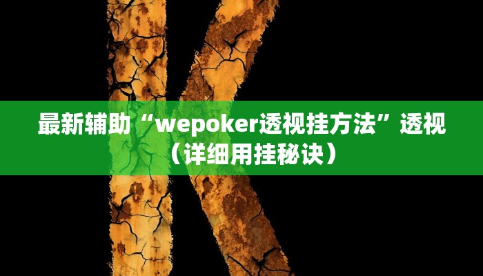 最新辅助“wepoker透视挂方法”透视（详细用挂秘诀）