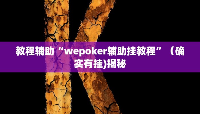 教程辅助“wepoker辅助挂教程”（确实有挂)揭秘