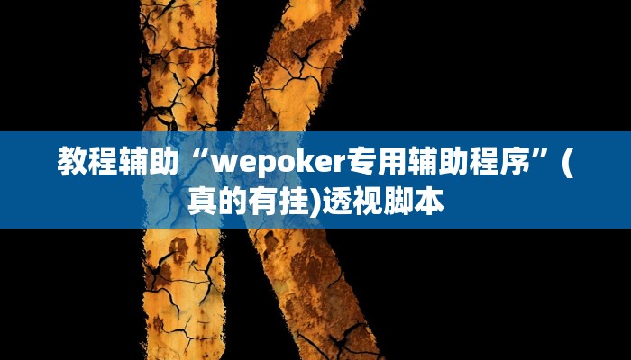 教程辅助“wepoker专用辅助程序”(真的有挂)透视脚本
