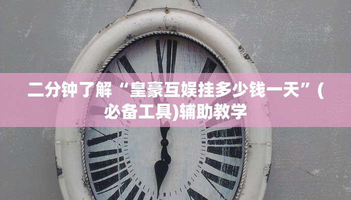 二分钟了解“皇豪互娱挂多少钱一天”(必备工具)辅助教学